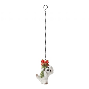 Vivid Arts Hanging Wreath Bichon Frise Puppy