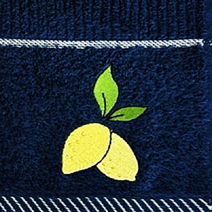 Midnight Blue Lemons Tea Towel