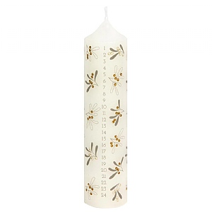 Mistletoe Christmas Pillar Advent Candle