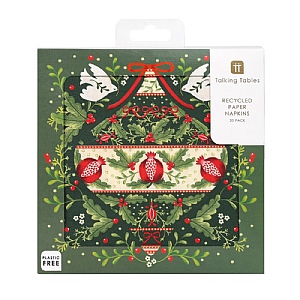 Folklore Green Christmas Paper Napkins (Pack of 20)