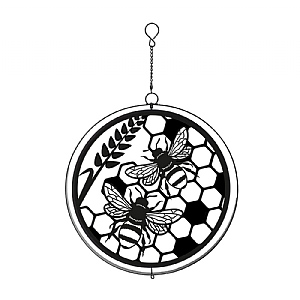 Metal Honey Bees Hanging Spinner