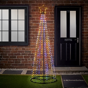 Premier Warm and Cool White LED Pyramid Tree (2.1m)