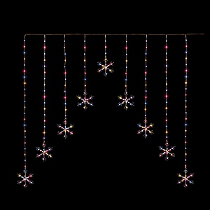 Premier Rainbow LED Snowflake V Curtain