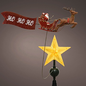 Lumineo Santa Sleigh Tree Topper