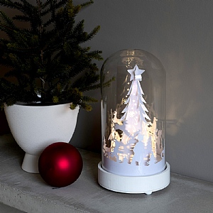 Konstsmide Paper Santa Scene LED Cloche