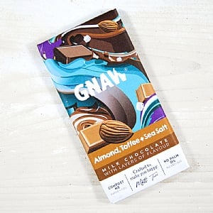 Gnaw Milk Chocolate Almond, Toffee & Sea Salt Bar (80g)