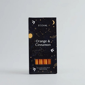 St Eval Orange and Cinnamon, Mini Fragranced Christmas Candles (box of 6)