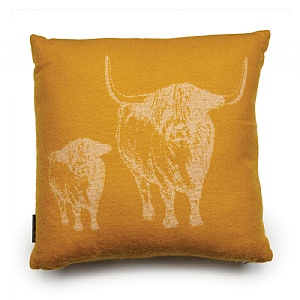 Deyongs Cow & Calf Cushion Ochre