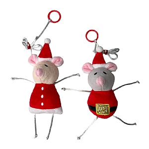 Happy Pet Mr & Mrs Santa Mouse Door Hanger Cat Toys (2 piece set)