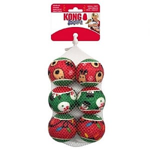 KONG Holiday SqueakAir Balls 6 pack - Medium