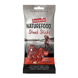 Rosewood Naturefood Beef Steak Sticks Medium 4pc (90g)