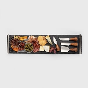 Taylors Eye Witness Charcuterie Board with 4 piece Peardrop Cheese Knife Set (60x15cm)