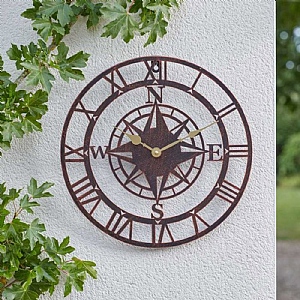 Smart Garden 24in Compass Wall Clock - Bronze