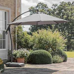 Bramblecrest Gloucester 3m Cantilever Parasol (Grey) with Base & Cover