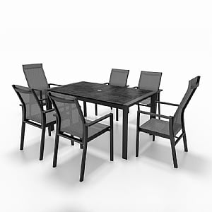 Supremo Livorno 6 Seat Deluxe Rectangular Dining Set