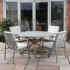 Supremo Novara 4 Seat Round Dining Set