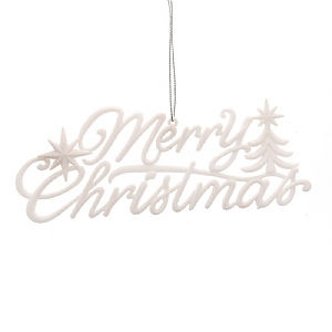 White "Merry Christmas" Hanging Sign (20cm)