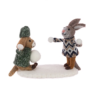 Floralsilk Felt Snowball Fight Decoration (24cm)