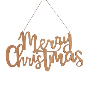 Floralsilk Wooden Merry Christmas Sign (30cm)