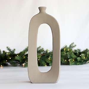 Cutout Flat Vase (41cm) - Ivory