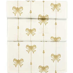 Walton & Co. Embroidered Bow Table Runner - Gold