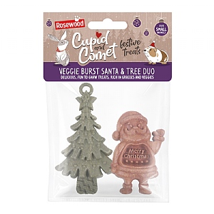 Rosewood Cupid and Comet Veggie Burst Santa & Tree Duo