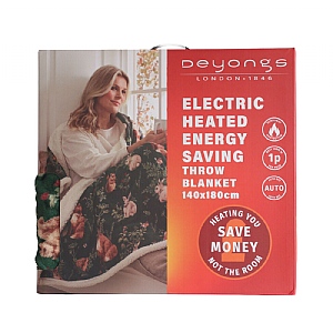 Deyongs Heated Sherpa Throw Woodland - Green (140x180cm)