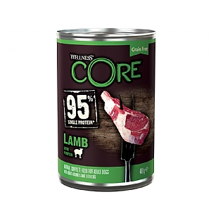 Wellness CORE® Adult Wet Dog Food 95% Single Protein Lamb with Pumpkin (400g)