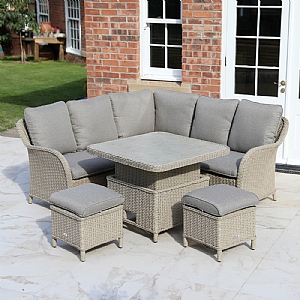 Supremo Somerset Mini Corner Sofa Casual Dining Set with Adjustable Table