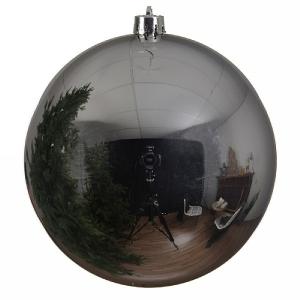 Decoris Shiny Dark Silver Bauble - 14cm