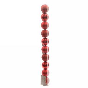 Decoris Red Shatterproof Baubles 6cm (Tube of 10)