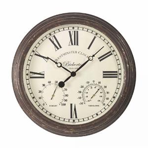 Outside In Bickerton Wall Clock & Thermometer 15''