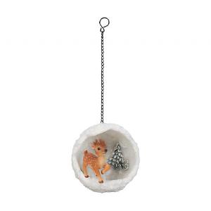 Vivid Arts Playful Reindeer in Snowball Tree Decoration (6cm)