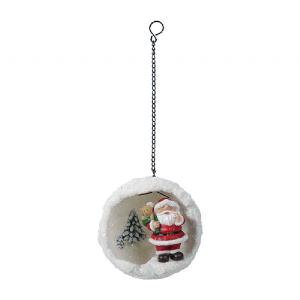 Vivid Arts Playful Santa in Snowball Tree Decoration (6cm)