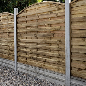 Forest 5ft 11in x 5ft 11in Pressure Treated Decorative Dome Top Fence Panel (1.8m x 1.8m)