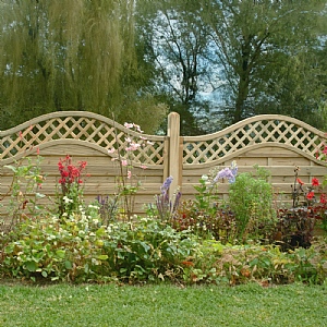 Forest 5ft 11in x 4ft 11in Pressure Treated Decorative Europa Prague Fence Panel (1.8m x 1.5m)