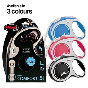 Flexi New Comfort Tape Dog Lead (5m) Assorted Colours - Large