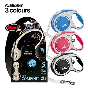 Flexi New Comfort Tape Dog Lead (5m) Assorted Colours - Small