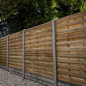 Forest 5ft 11in x 5ft 11in Pressure Treated Decorative Flat Top Fence Panel (1.8m x 1.8m)