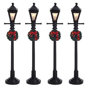 Lemax Gas Lantern Street Lamps - Set of 4