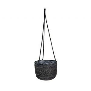 Ivyline Odda Hanging Grey Woven Lined Pot Cover (Various Sizes)