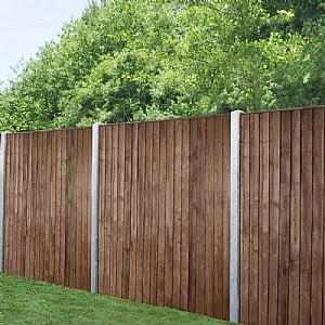 Forest 6ft x 6ft  Brown Pressure Treated Closeboard Fence Panel (1.83m x 1.83m)