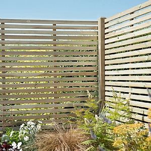 Forest 5ft 11in x 3ft 11in Pressure Treated Contemporary Slatted Fence Panel (1.8m x 1.2m)