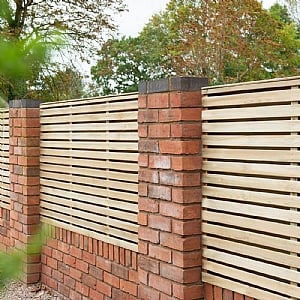 Forest 5ft 11in x 3ft Pressure Treated Contemporary Double Slatted Fence Panel (1.8m x 0.9m)