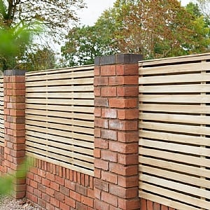 Forest 5ft 11in x 3ft 11in Pressure Treated Contemporary Double Slatted Fence Panel (1.8m x 1.2m)