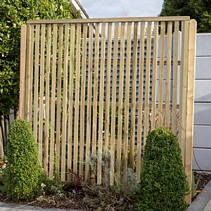 Forest 5ft 11in x 5ft 11in Pressure Treated Vertical Slatted Screen (1.8m x 1.8m)